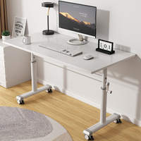 Hand-cranked lifting computer table Mobile pulley desk Student home study table Bedroom desk Writing table