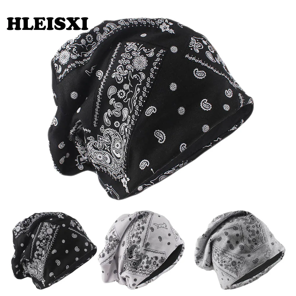 Top Fashion Spring Autumn Warm Adult Men Women Floral Beanies Skullies Casual Hat Paisley Outdoor Hip Hop Vintage Cotton Bonnet