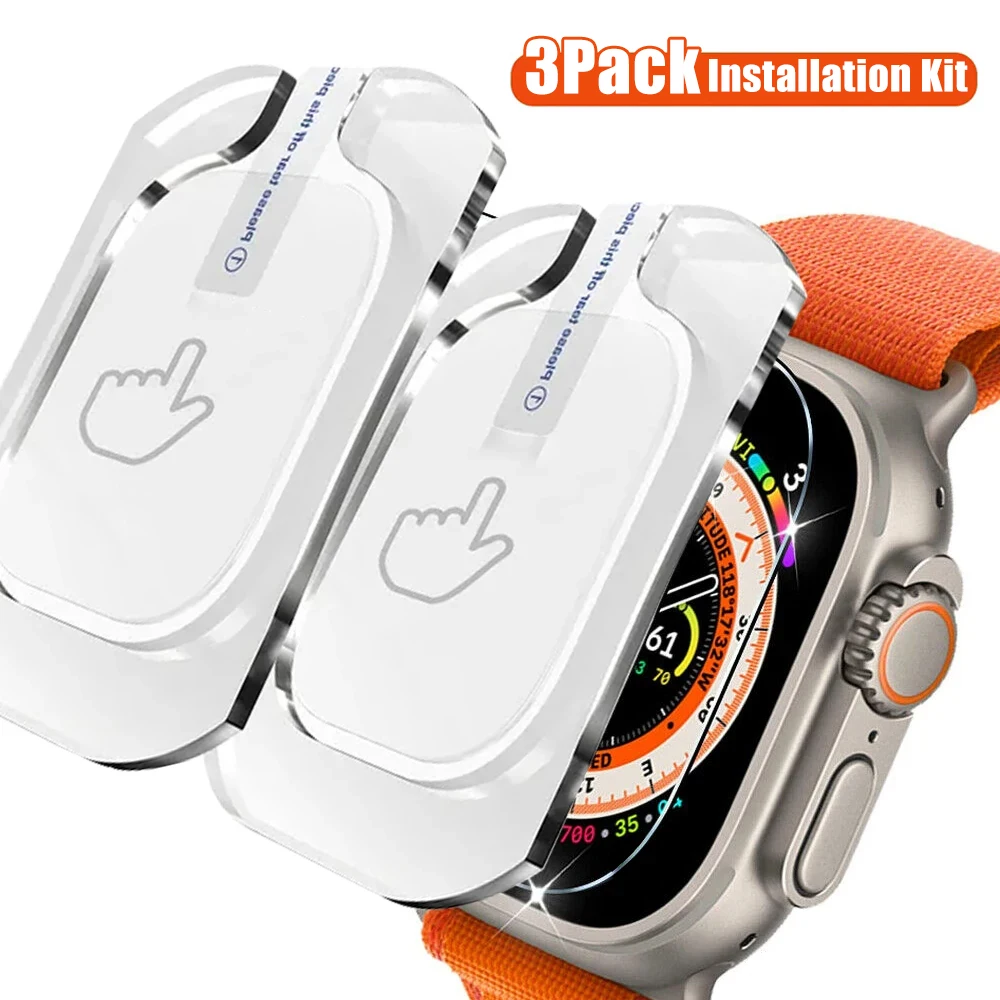 HD Tempered Glass Film For Apple Watch Series Ultra 49mm With Alignment Tool Easy Install Screen Protector For iWatch Ultra 2