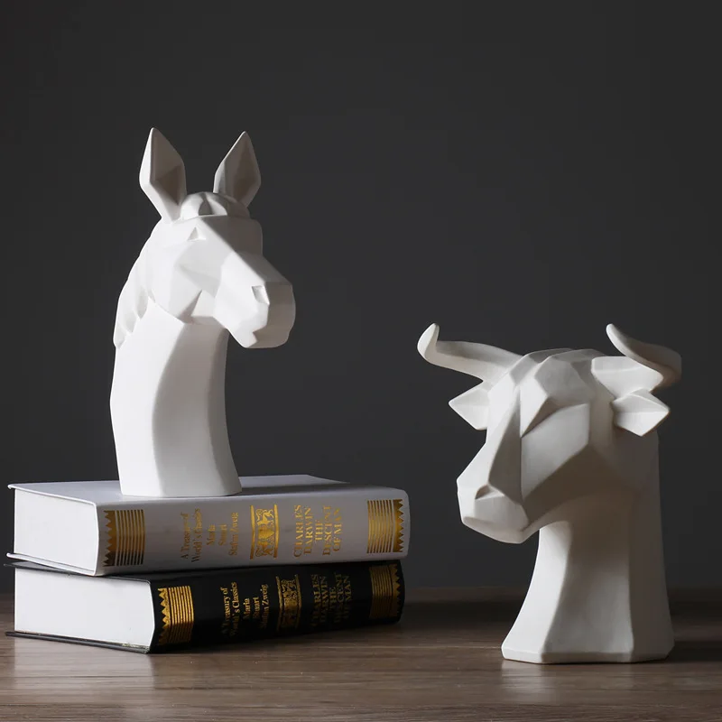 

Фигурки животных в скандинавском стиле, белые, для декора спальни, современные простые декоративные поделки, Piccola Decorazione YS40CC