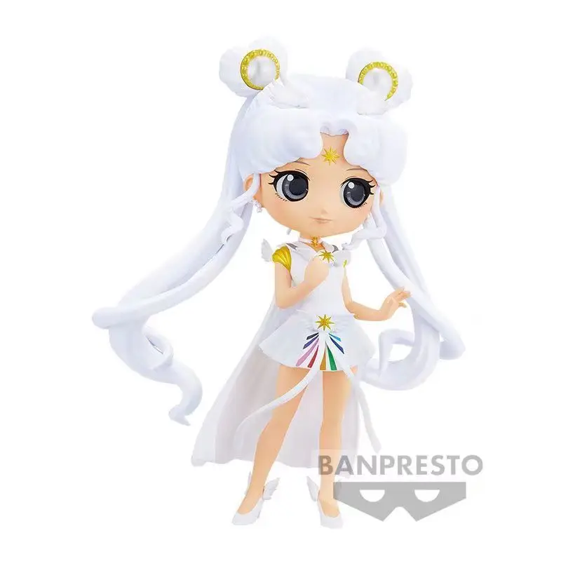 New Original Sailor Moon Tsukino Usagi Cosmos Q Posket Action Figure Toys Bandai Banpresto Princess Serenity Pvc Model Gift Toys