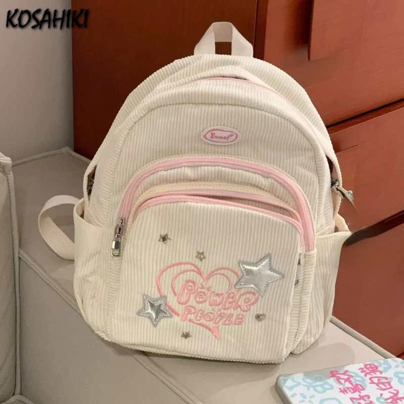 Japanese Girls Sweet Letter Kawaii Mini Backpacks Casual All Match Chic Handbags Trendy Y2k Aesthetic Students Schoolbags Women