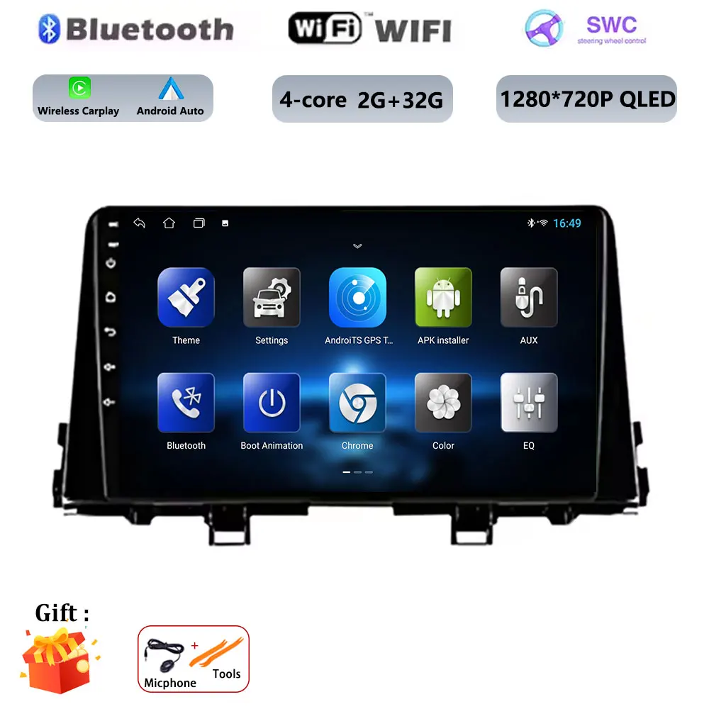 Android 16 WIFI + 4G LTE Carplay Auto Audio Radio Multimedia Video Player GPS DSP Voor KIA PICANTO ochtend 2017 2018 2019 2020