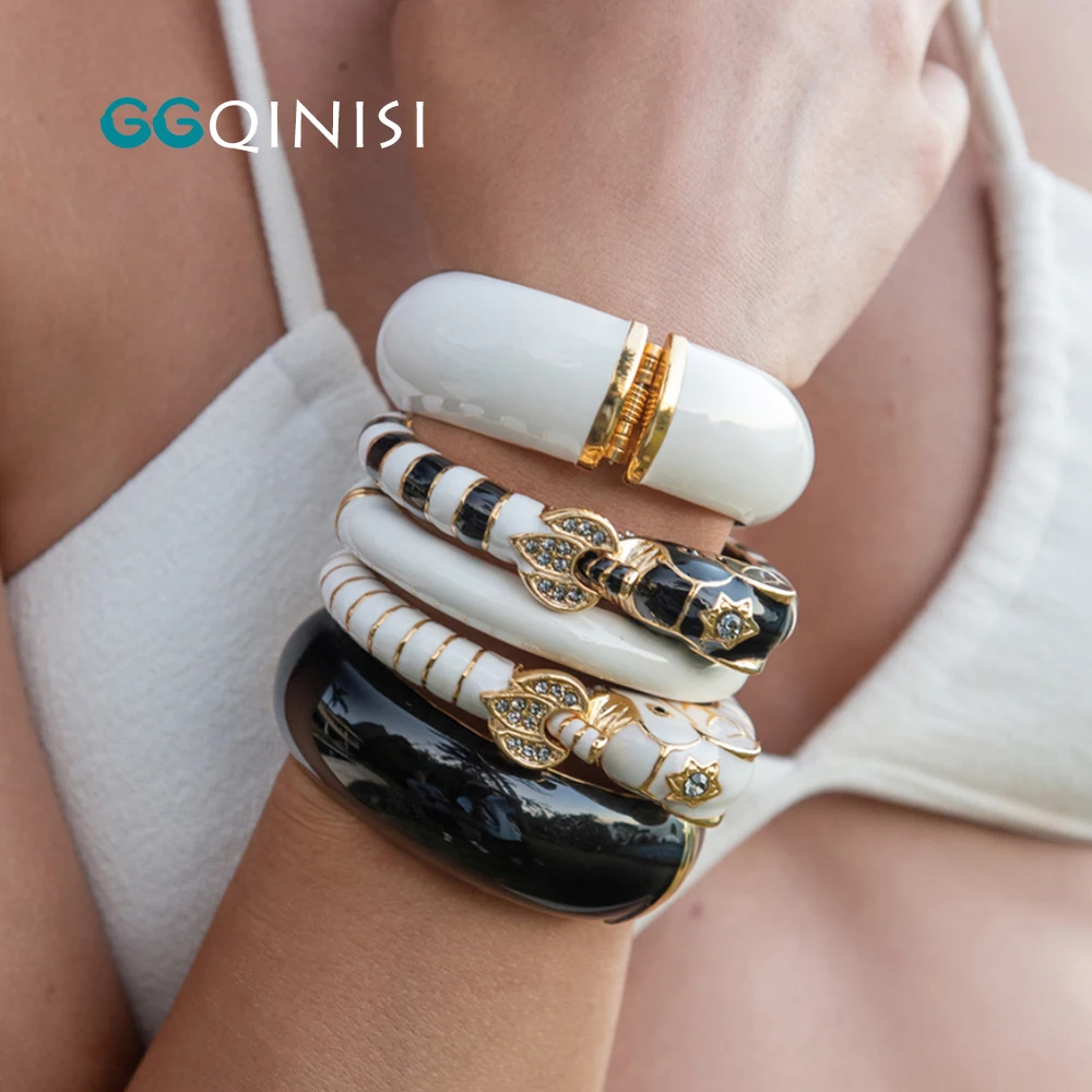 

Especial Design Exquisite Animal Elephant Bracelet Statement Enameled Colorful Bangle for Wome Girls Lady's Accessory