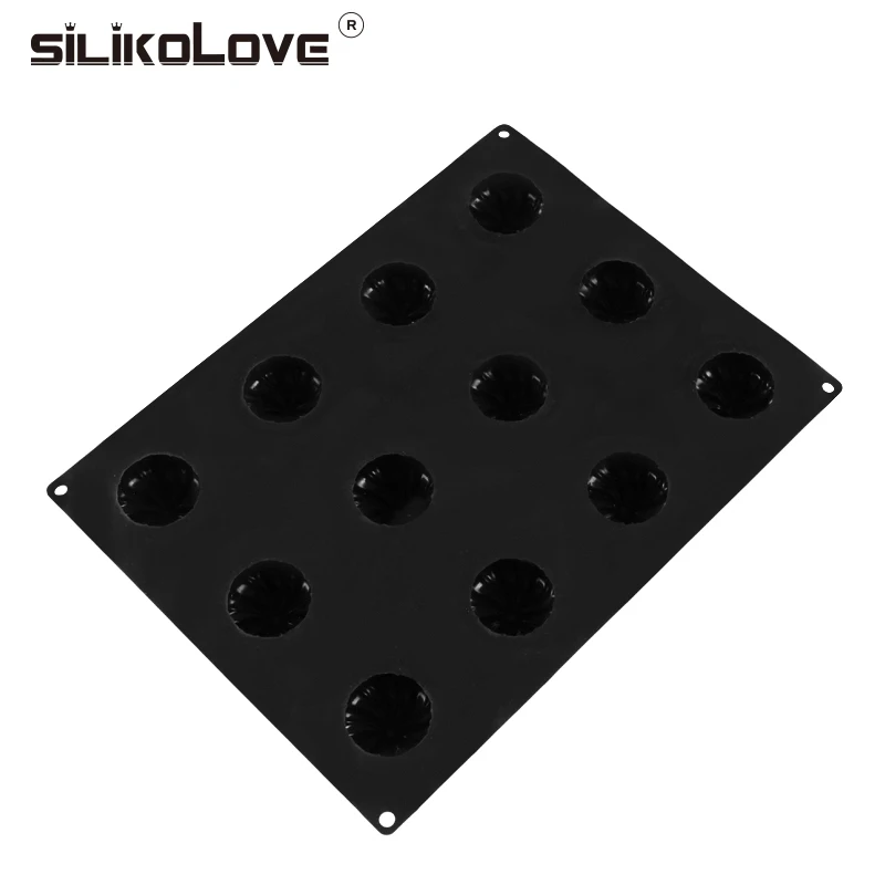 SILIKOLOVE 12 Cavity Spiral Pumpkin Cake Mold Silicone Baking Mold Holloween Molds Mousse  Pudding Pies Brownie Dessert Mould