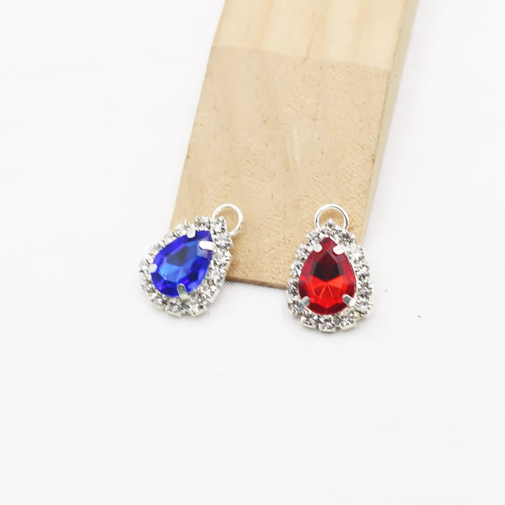 10pcsOFXSHIP Waterdrop مخلب الماس معدن معلق الأحجار الكريمة عقد دي اي واي مجوهرات اكسسوارات زوجين هدية مواد الديكور