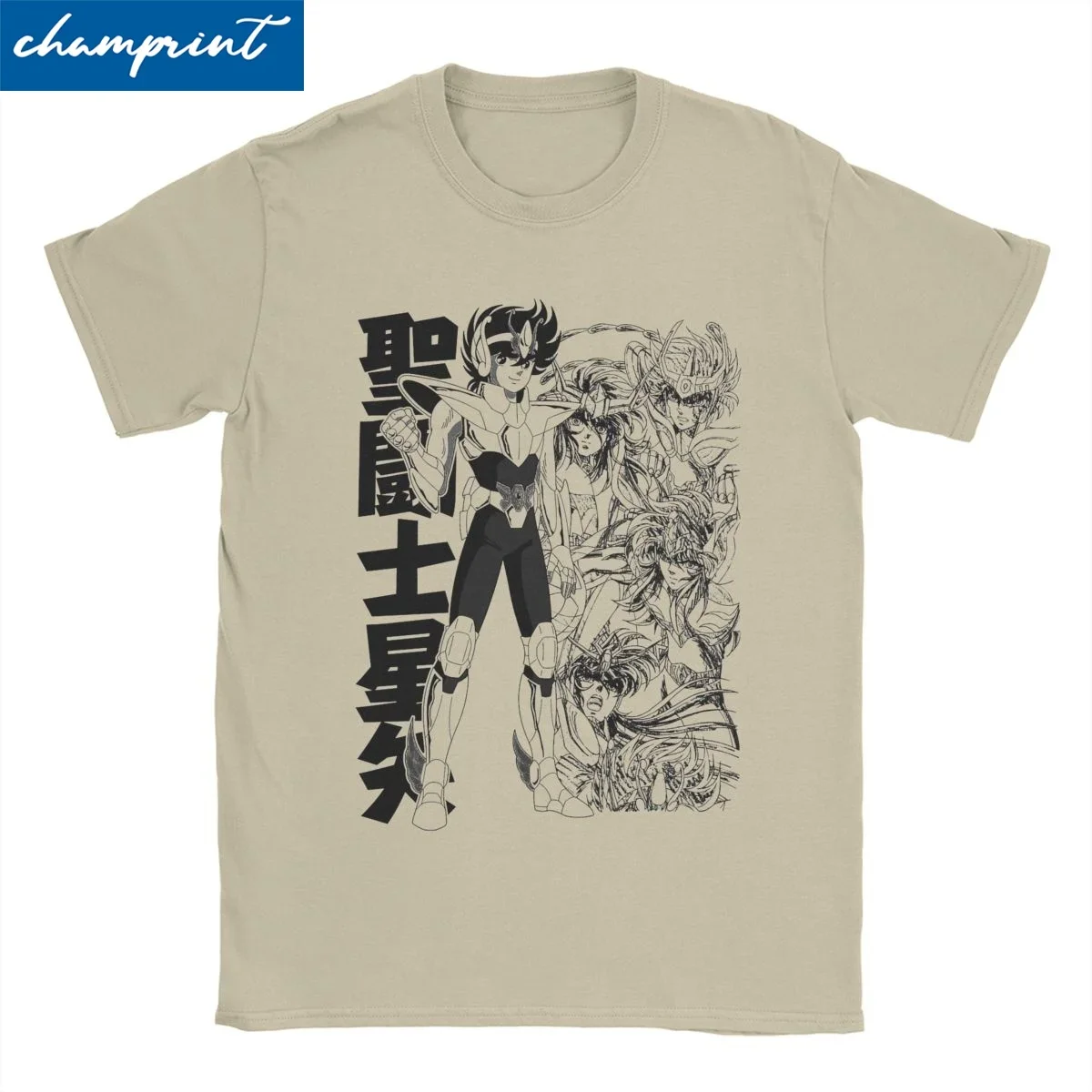 Novelty Knights Of The Zodiac Japanese Anime T-Shirt for Men Women Pure Cotton T Shirts Saints Seiya Short Sleeve Tees Tops