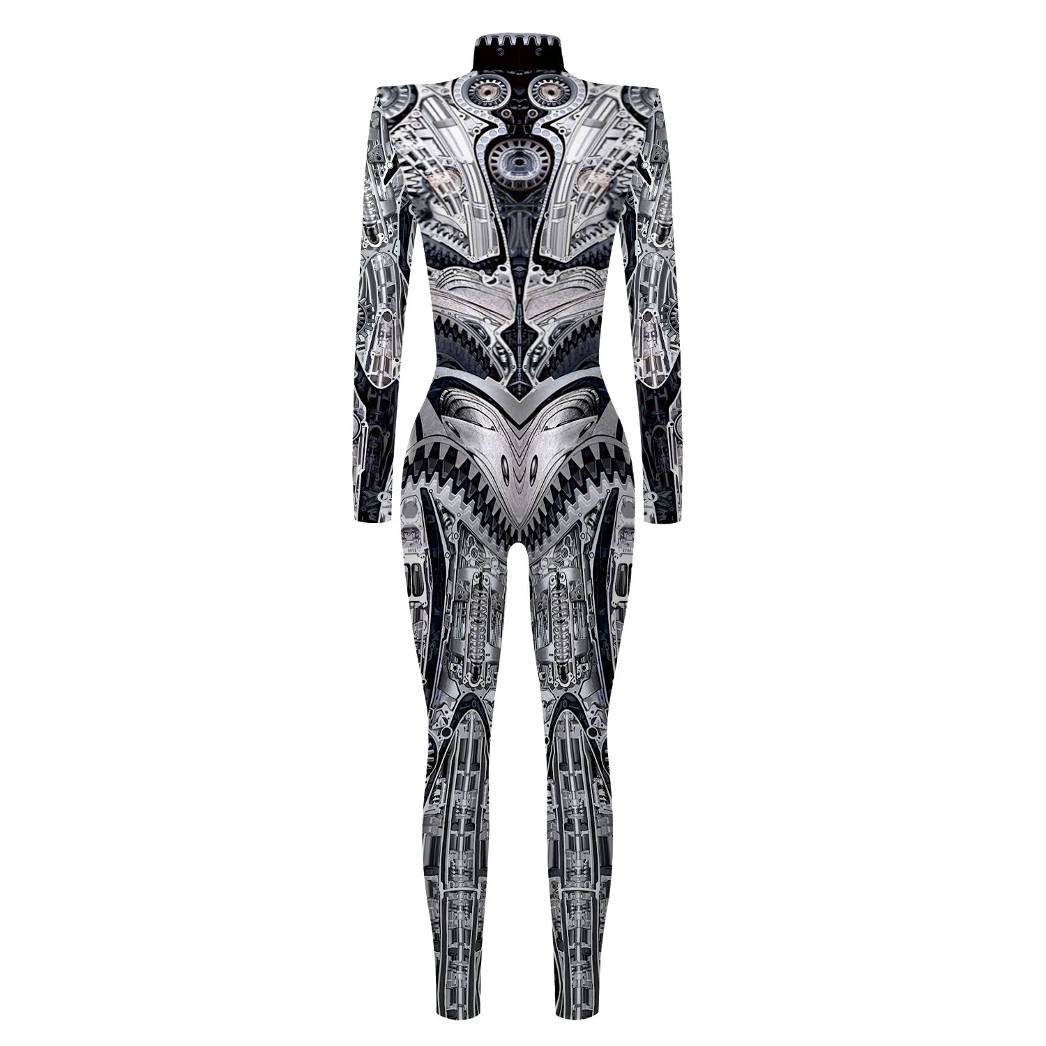 Mechanischer Roboter Punk Jumpsuit Catsuit Sexy Damen Cosplay Kostüme Zentai Performance Halloween Weihnachtsfeier Bodysuit – Detail 20