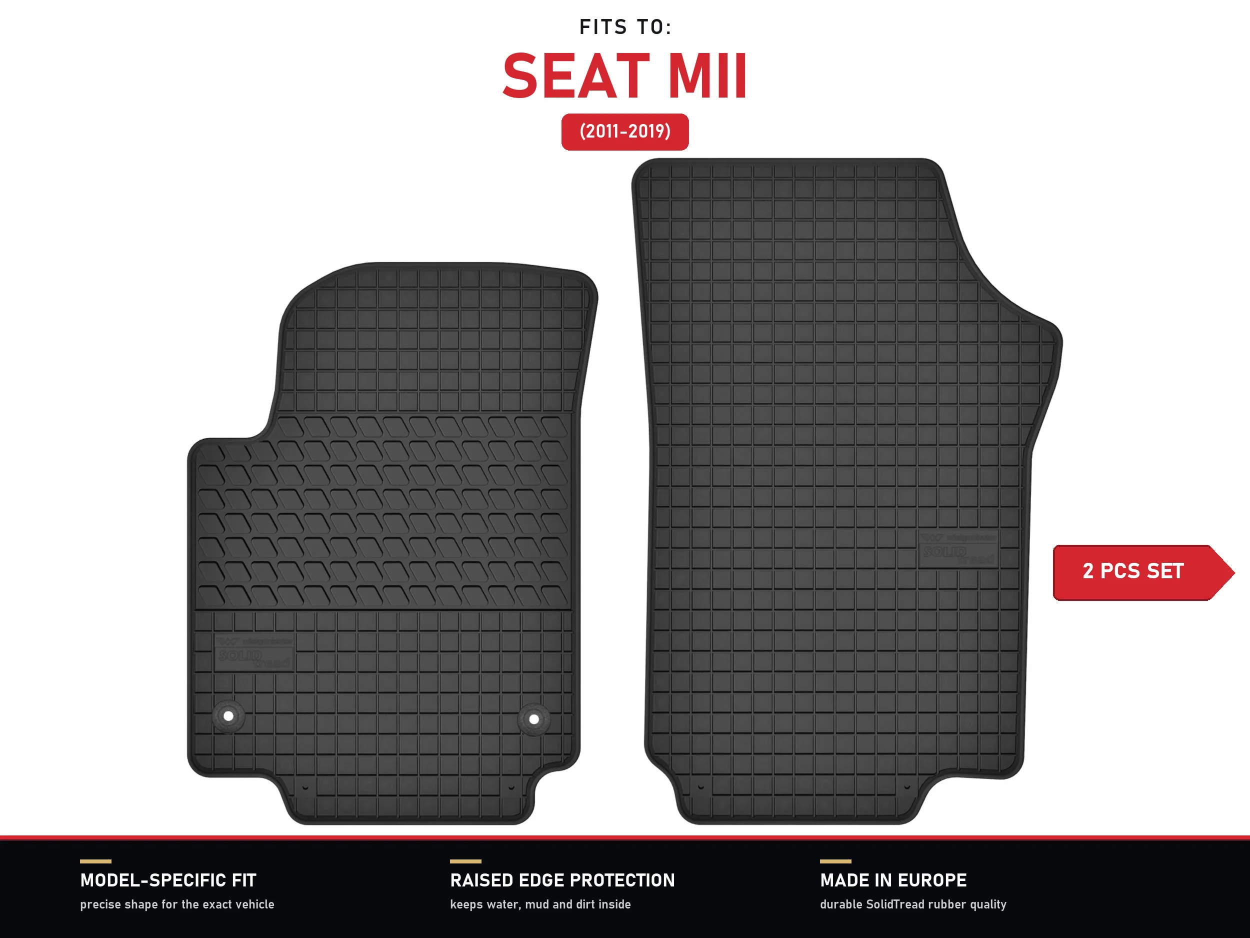 Rubberen voormatten voor: Seat Mia 2011-2019 hatchback