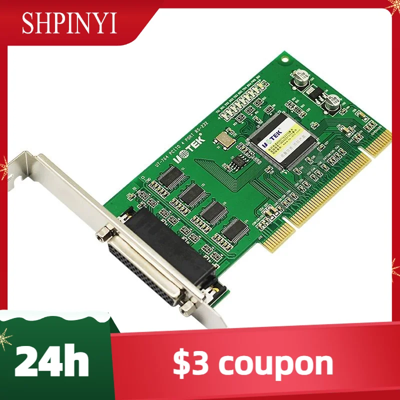 

PCI to RS-232 Serial Card RS232 4 Ports High Speed DR44 Expansion Converter Industrial Grade DB9 Connector UT-764 Adapter