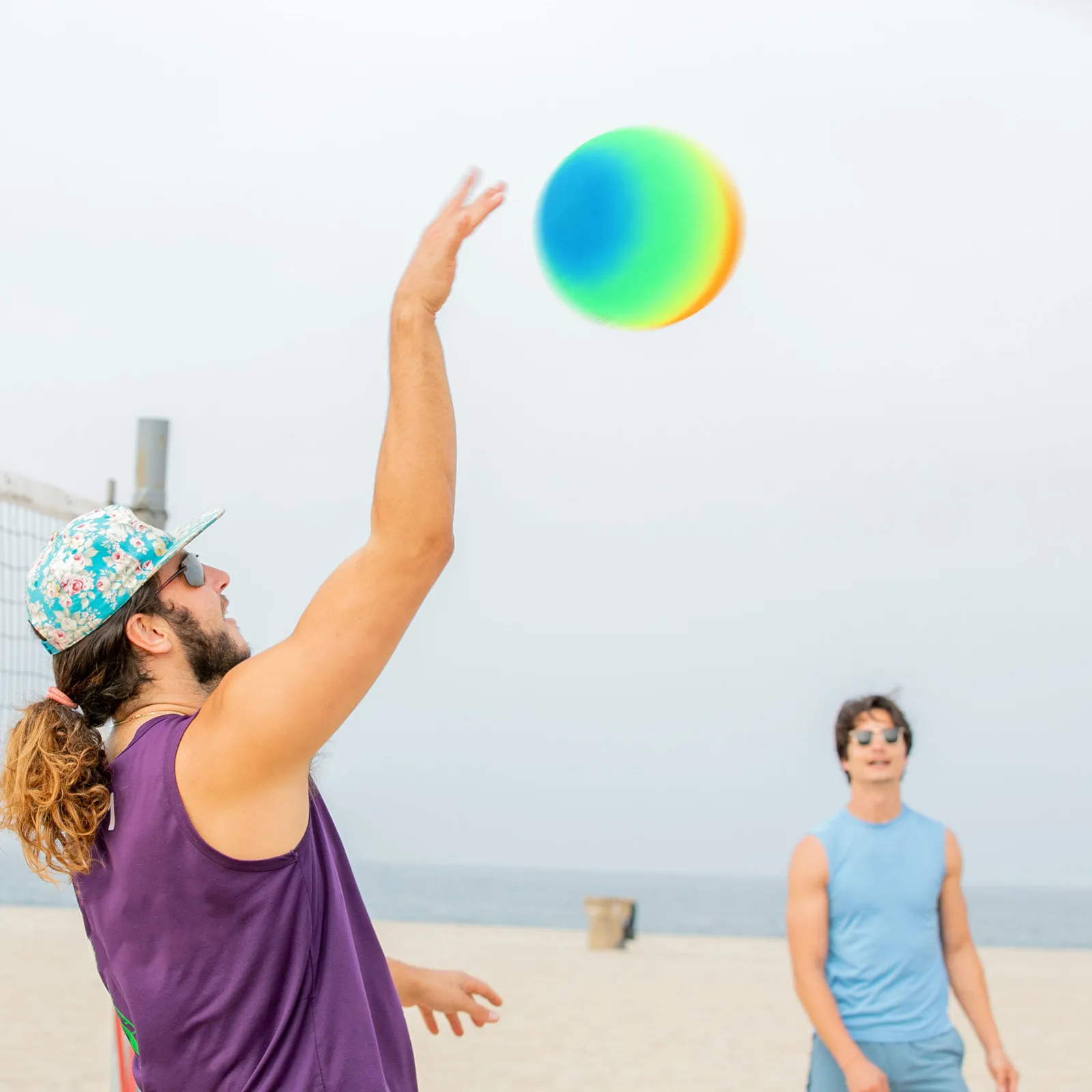 

Надувной пляжный мяч радужного цвета из толстого ПВХ для детей, веселых летних игр на пляже и вечеринок у бассейна