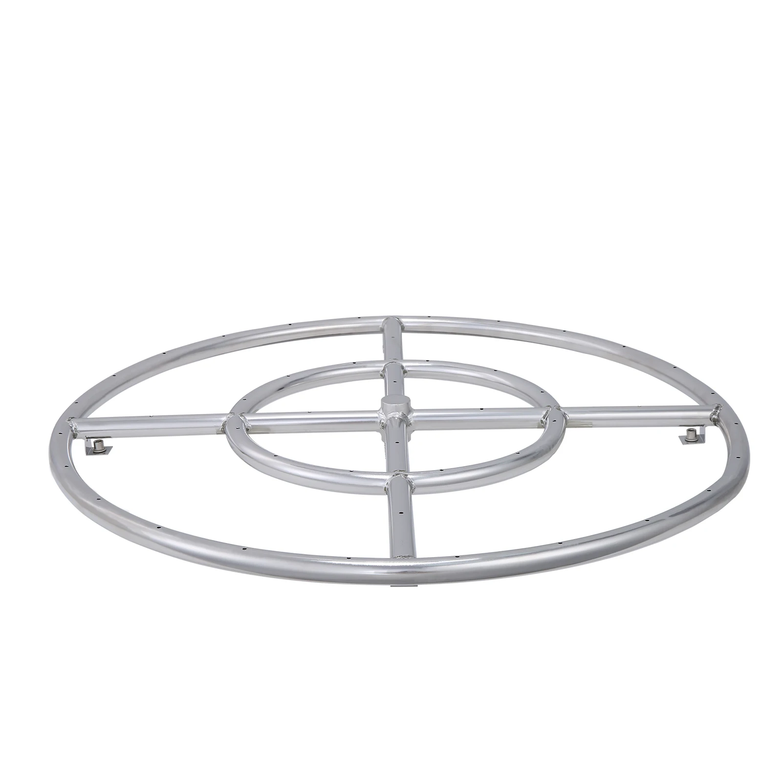 

VEVOR 24 inch Round Drop-in Fire Pit Pan Stainless Steel Fire Pit Burner Natural & Propane Gas Fire Pan 92,000 BTU for Indoor