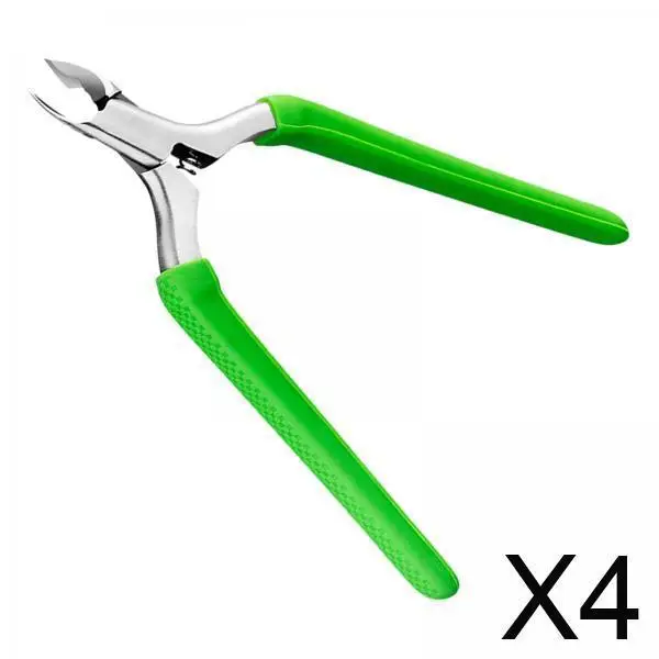

4x Durable Toenail Clippers for Salon Use - Ingrown Toenail And Callus Treatment, Green, 6cmx11.2cm