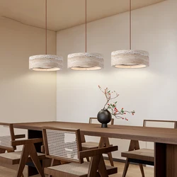 Modern Travertine Pendant Lights Natural Yellow Stone LED Hanging Lamps Indoor Decor Lighting Bedroom Dining Room Bar Study