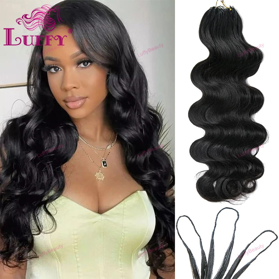 

Knotless Pre-Separated Crochet Hair Extensions Human Hair Body Wave Feather Crochet Braid Human Hair Extensions