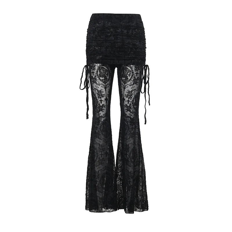 CF24374 Autumn 2025New, European and American temperament Sexy Spice Girl Versatile Cross Flocking Culottes Women
