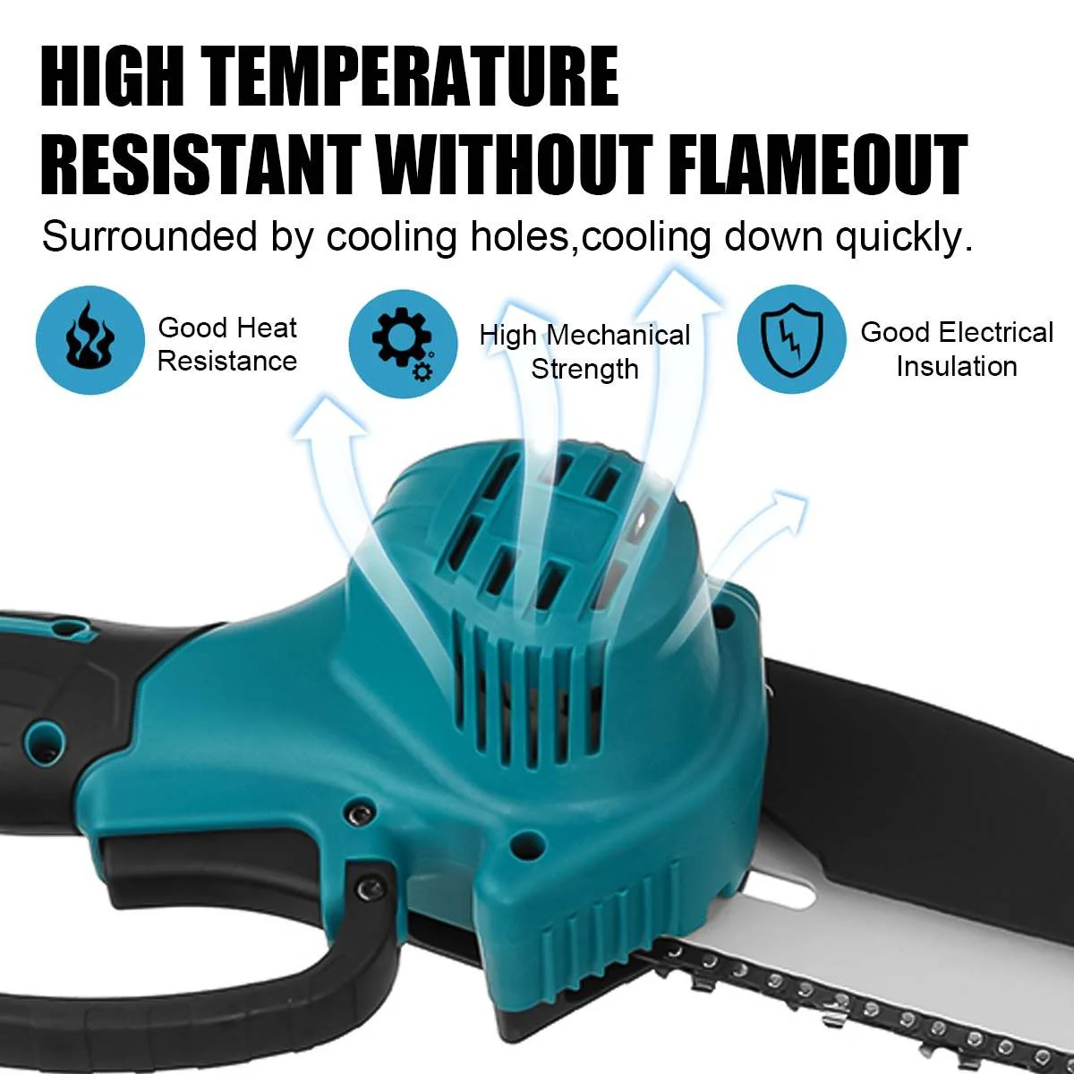 Gisam 8 Inch Electric Chain Saw Brushless Motor Battery ChainSaw Rechargeable Pruning Saw WoodWorking Power Tool for Makita 18V