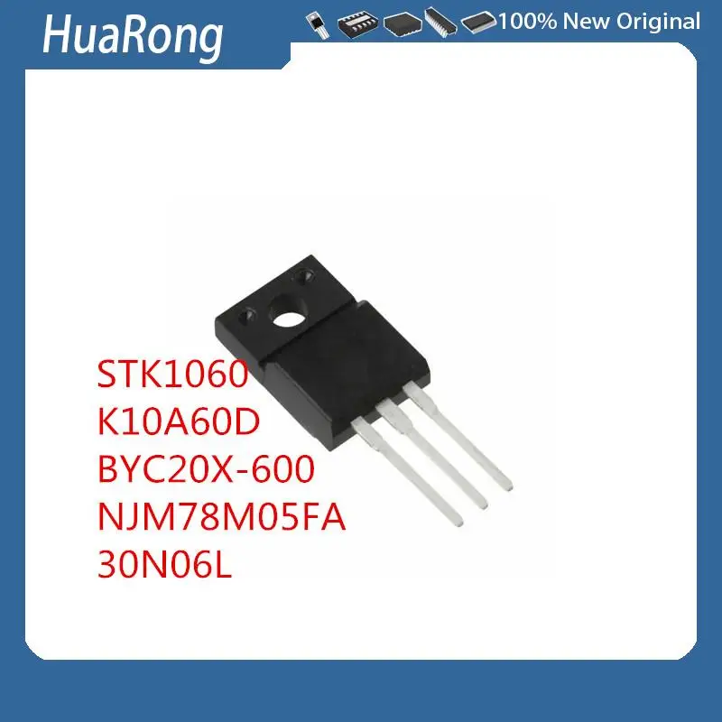 10Pcs/Lot STK1060 1060  MOS FET  K10A60D BYC20X-600  NJM78M05FA 30N06L  TO-220F