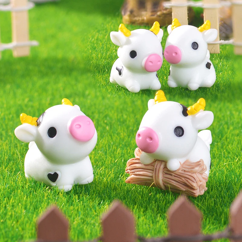 

5 шт. миниатюрные фигурки, милые мультяшные коровы, микропейзажные украшения, сделай сам, украшения для дома, аксессуары для декора комнаты, подарки