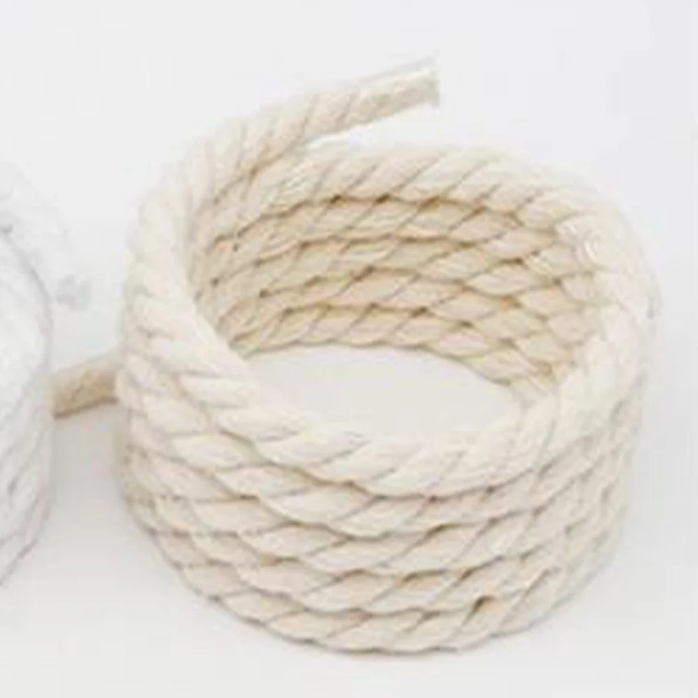 Hand-woven Rope Thickened 1cm Round Solid Color Three-strand Cotton Shoelace Decoration ( 120cm) Shoelaces