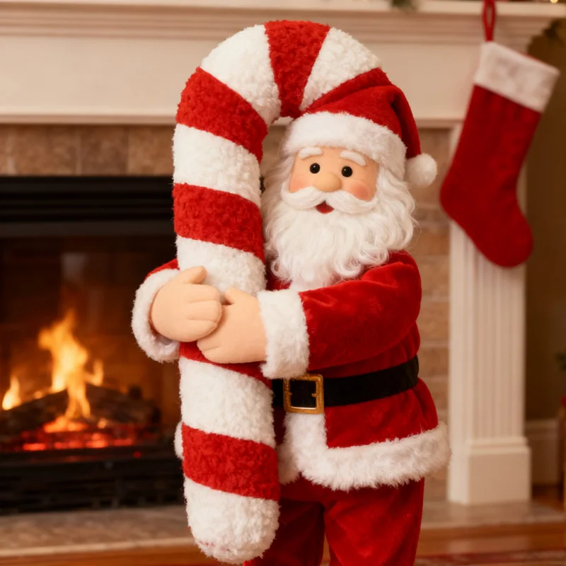 Exquisite Weihnachtskrücke, Plüschtiere, Weihnachten, festliche Atmosphäre, weiche Dekoration, dekorative Ornamente, Festival-Geschenk für Freunde