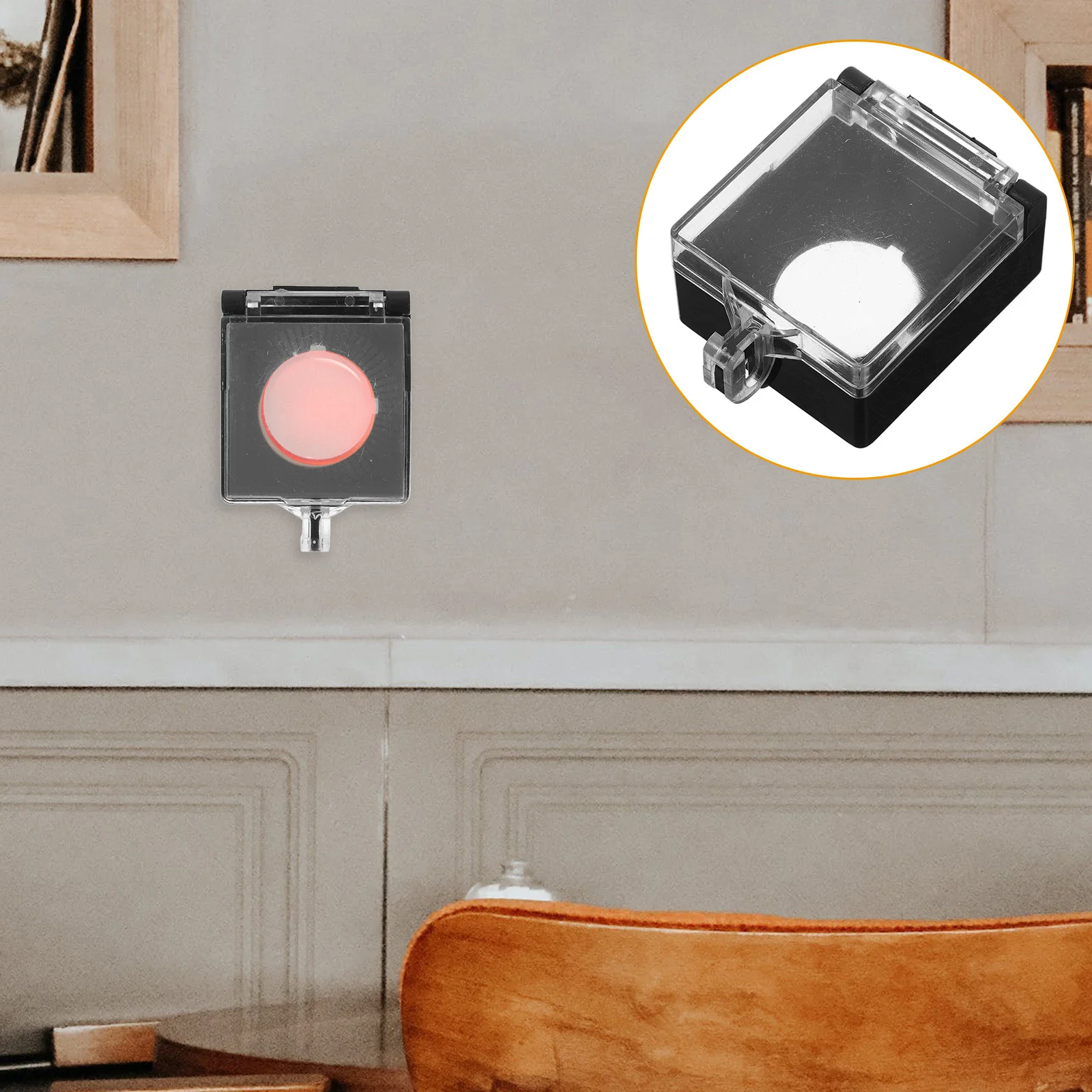 

1pcs Button Protective Cover Abs Compact Design For Home Office Industrial Use Push Button Safety Cover Flip Guard