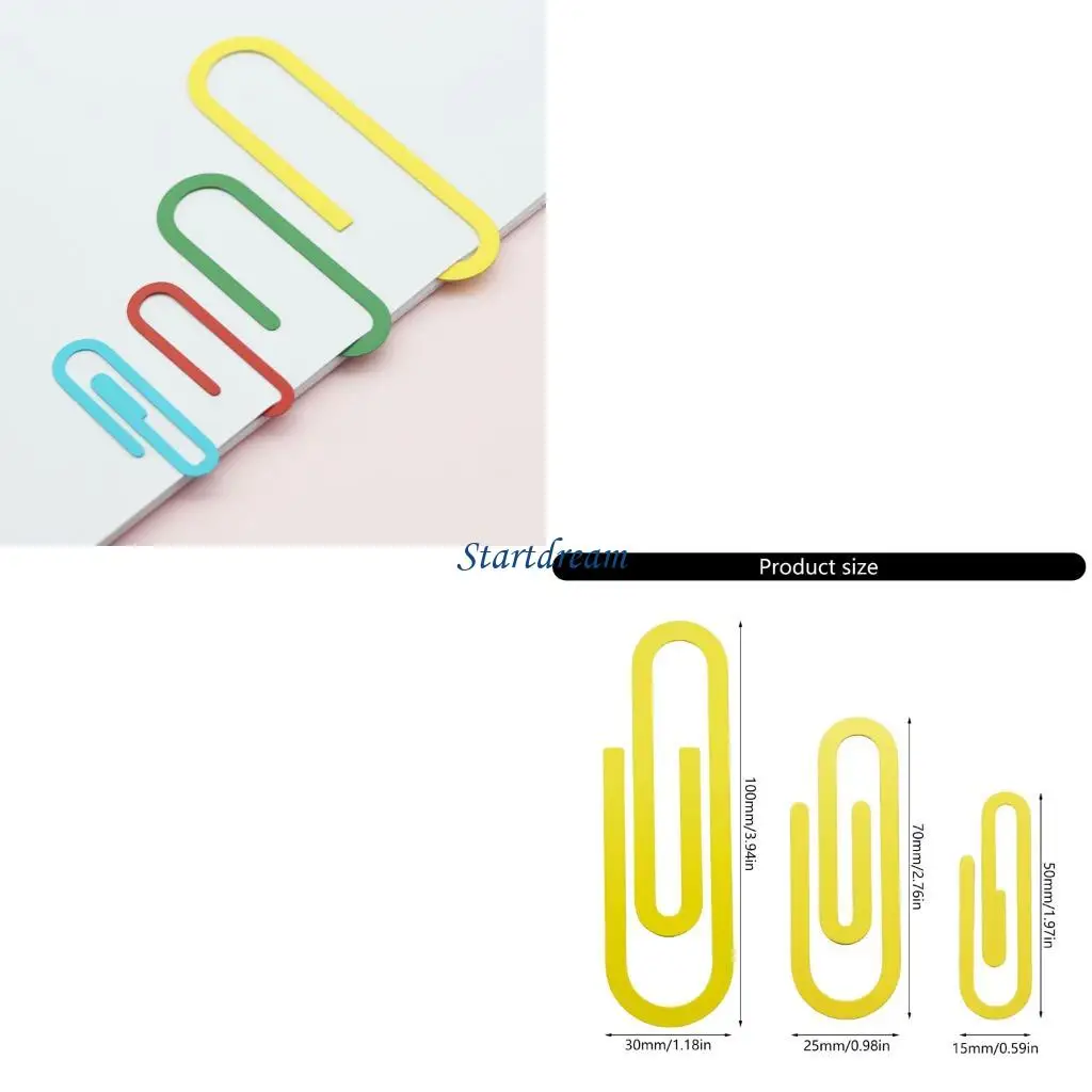 

Oversized Flat Metal Clips Assorted Hues School Supplies Document Tool K92C