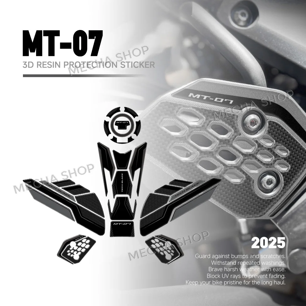

For MT07 MT 07 2025 Tank Mat Complete Kit Decal Waterproof Motorcycle Accessories 3D Resin Sticker Kit