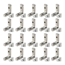 20 / 10Pcs 15 Series Aluminum Extrusion Profile Corner Bracket 1515 Right Angle L Connectors for 1.5 Inch Rail Perfil Extruded