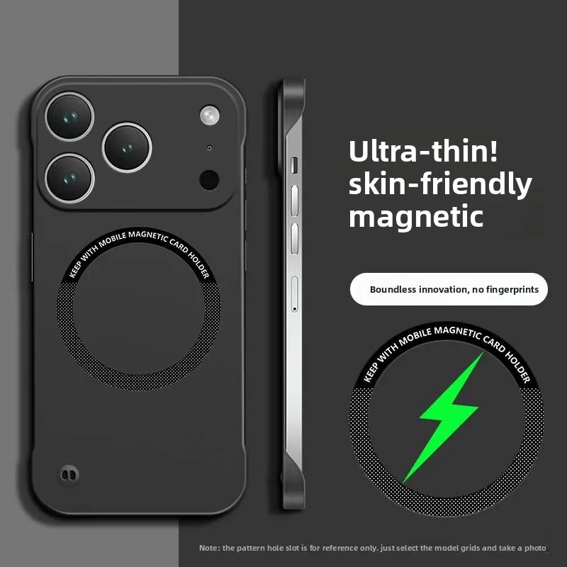 Ultradünne Harte PC Magnetische Rahmenlose Magsafe-Handyhülle für iPhone 16E 17 Air 16 Plus 15 14 13 12 11 Pro Max Matte Abdeckung