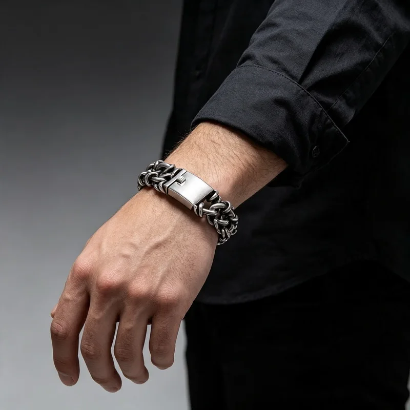 Men's Personality Casting Bracelet 20 Wide Stainless Steel Waterproof Bracelet Jewelry