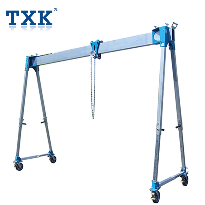 Single Beam Simple Aluminium Hand Gantry Crane with Manual Chain Hoist