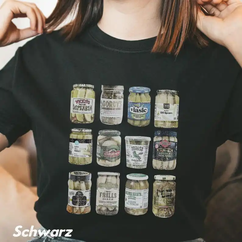 Camiseta unisex divertida de pepinillos, camiseta de pepinillos Y2K, camisa de pepino de los años 90, camiseta botánica de verano de regalo, camisa de chica fresca