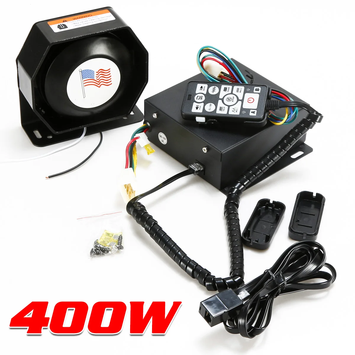 400W Car Police Siren MIC Speaker System 12 Sound Loud for DC 12V Car Truck Warning Alarm amplifier Siren Auto Horn