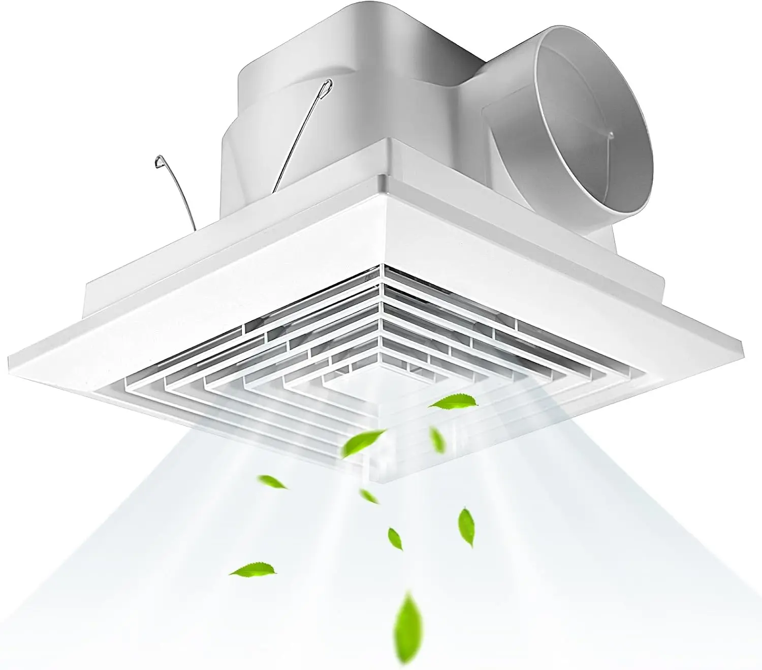 

90 CFM Bathroom Fan Exhaust Fan Ceiling Mount, 25W, 110V, 0.95 Sones, Square Quiet Ventilation, 4-in Duct, 8' x 8' Mounting
