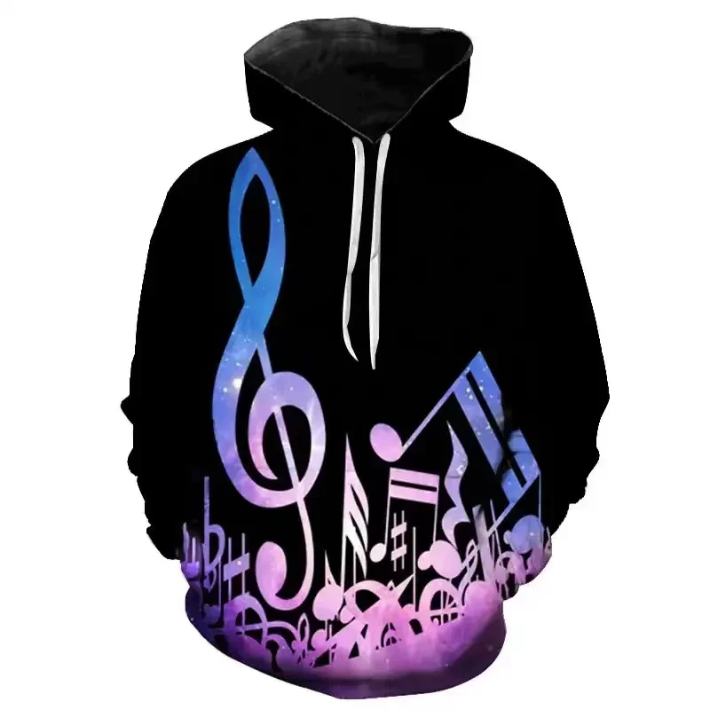 New Music Notes 3D Printed Hoodie Sweatshirts Men Wome Spring Music Casual Long Sleeve Pullover Hip Hop Funny Streetwear Hoodies