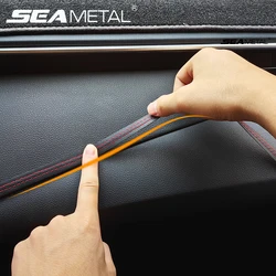 SEAMETAL Car Interior Decorative Strip DIY Braid Self Adhesive Interior Moulding PU Leather Gap Filler Car-Styling Trim Sticker