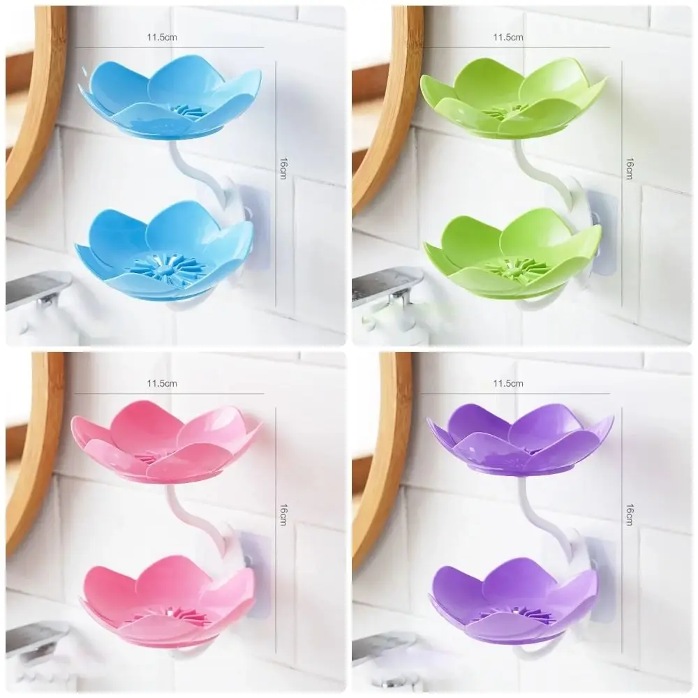 1Pcs Durable Soap Tray Soap Box Punch-free Double Layer Soap Dish Portable Bathroom Accessories Soap Plate Holder