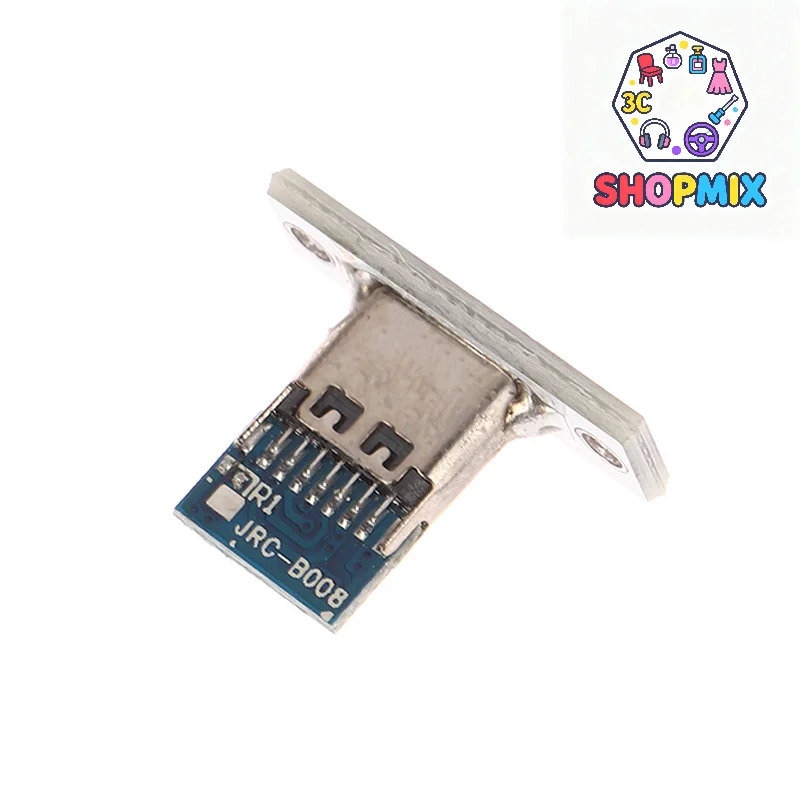 10pcs USB 3.1 Type C Socket Fixing Plate Type-C USB Jack 3.1 Type-C 2Pin 4Pin Female Connector Jack Charging Port