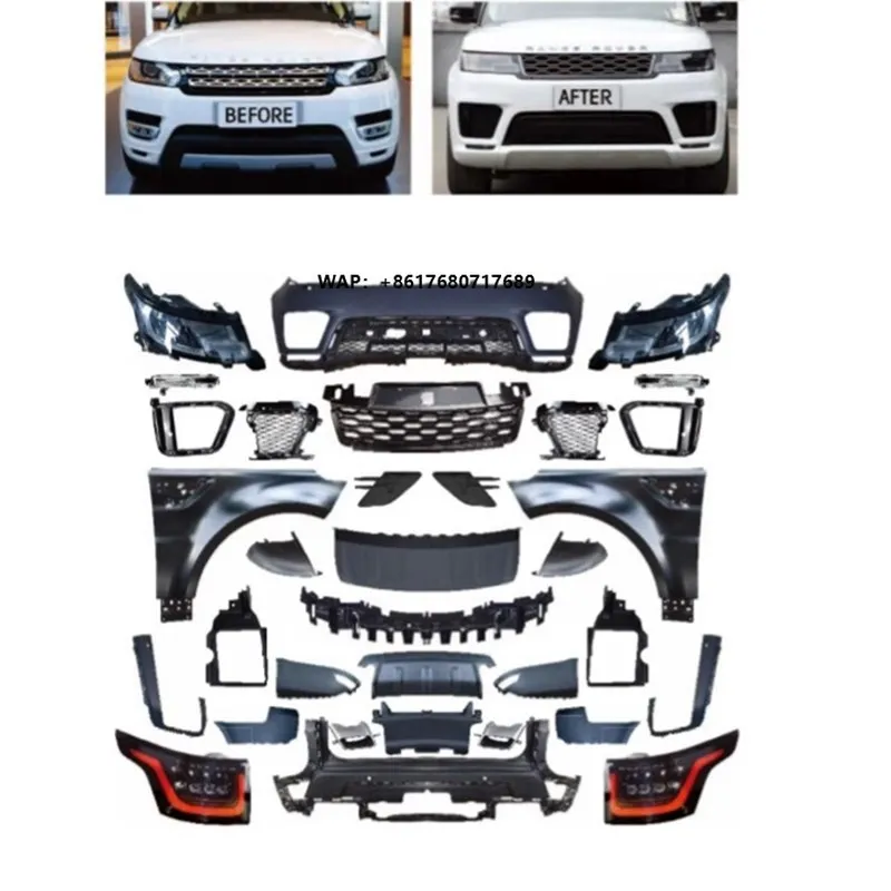 L494 Body Kit for  Range Rover Sport 2014-2017 Upgrade to 2018-2022 Bumper Kit Facelift OE SVR Bodykit
