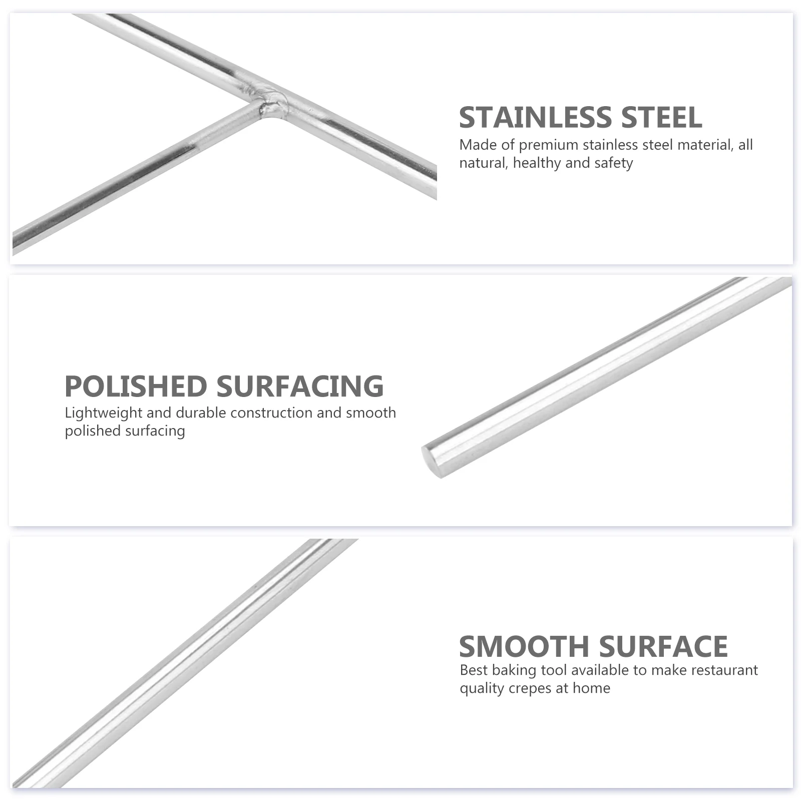 พรีเมี่ยมสแตนเลส Crepe Spreader Pancake Scraper น้ําหนักเบาครัวเบเกอรี่เครื่องมือสําหรับกระทะทอด Skillet Pastry