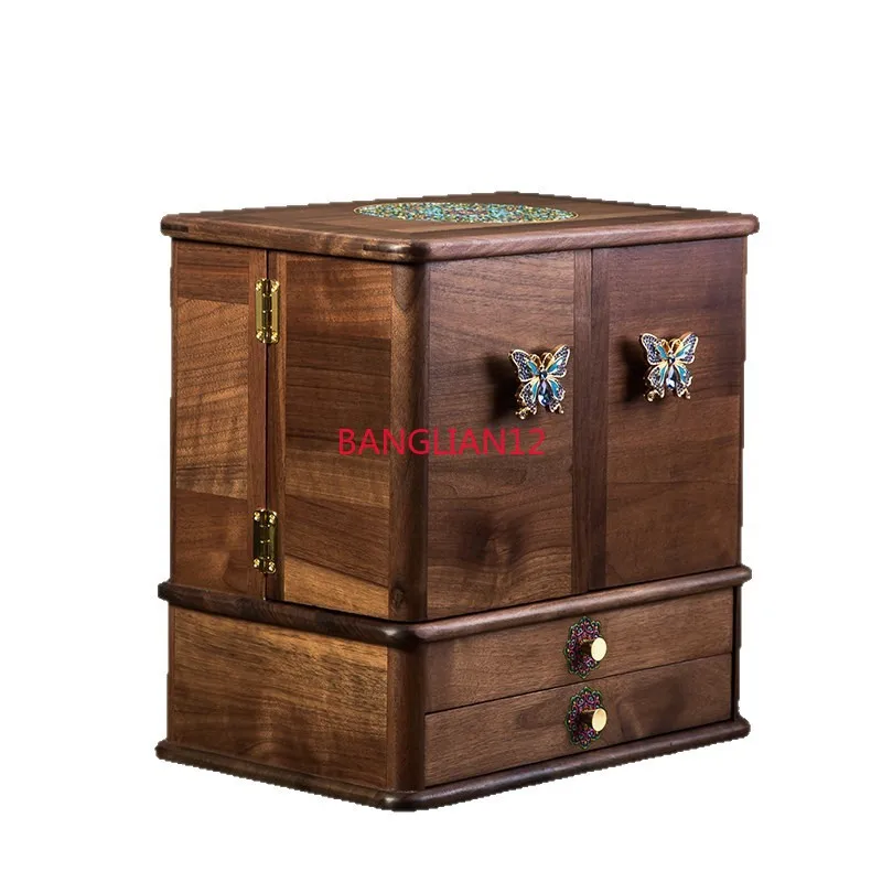 

Шкаф-комод для хранения косметики и уходовых средств, ретро-дизайн, большой объем, с крышкой, защита от пыли