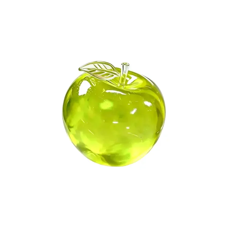 2PCSCrystal Apple Figurine, Soft and Smooth, Ultra-Thin Skin, Stress Relief Toy, Sensory Play, Desk Decor, Office Gift, Non-Edib
