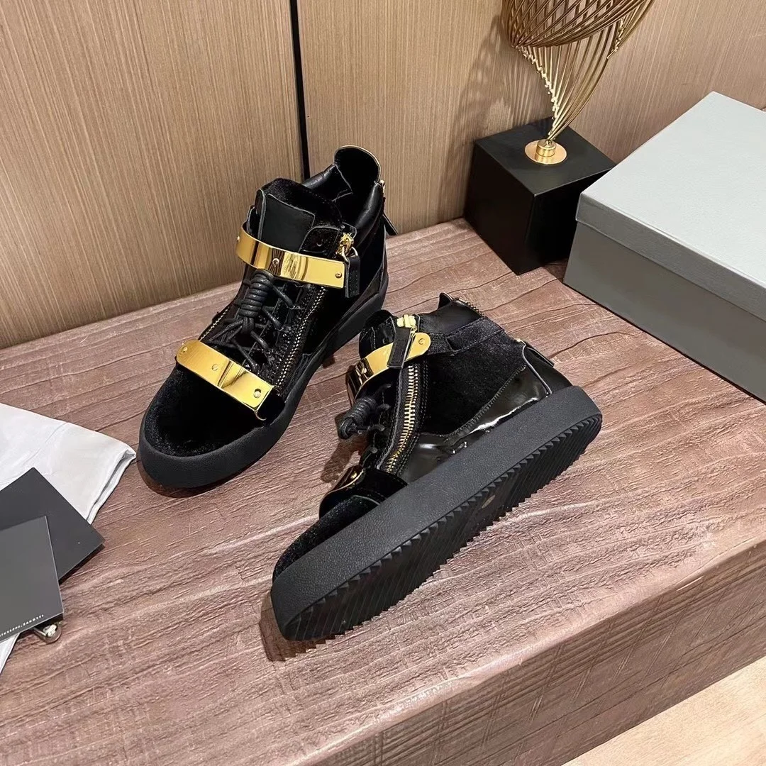 

Top Quality Casual Sneakers for Men Brand Designer Women High-top Tennis shoes 35-48 Luxury Genuine Leather GZ Sports shoes 0074