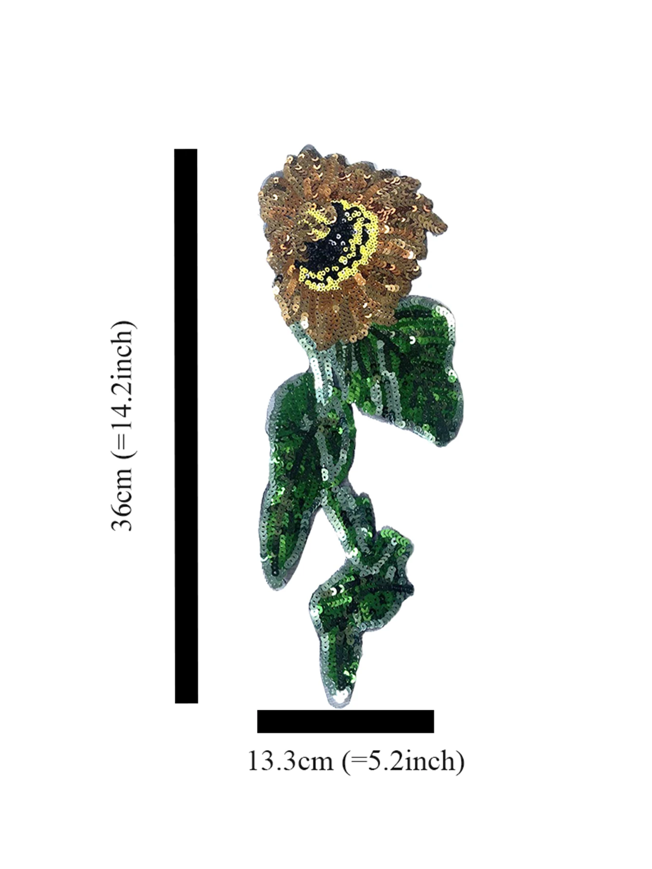 Patch à paillettes de tournesol pour vêtements et accessoires, patch à coudre brillant, design floral, mode, 1 pièce
