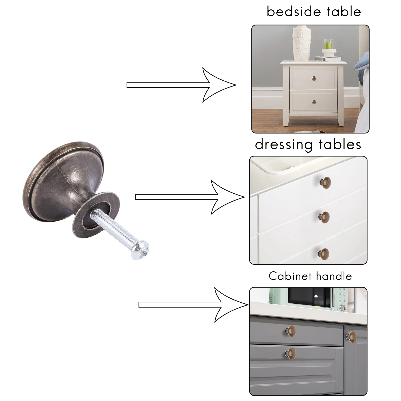 NOCM 25 قطعة مقابض أدراج الباب العتيقة 30 مللي متر مقابض خزانة المطبخ العتيقة ، لخزانة الملابس والخزانة ، برونزية قديمة