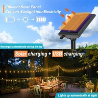 Solar G40 Outdoor String Lights with Remote Controls LED Shatterproof Globe Bulb IP65 Waterproof Patio Light for Garden Decor - Image 3
