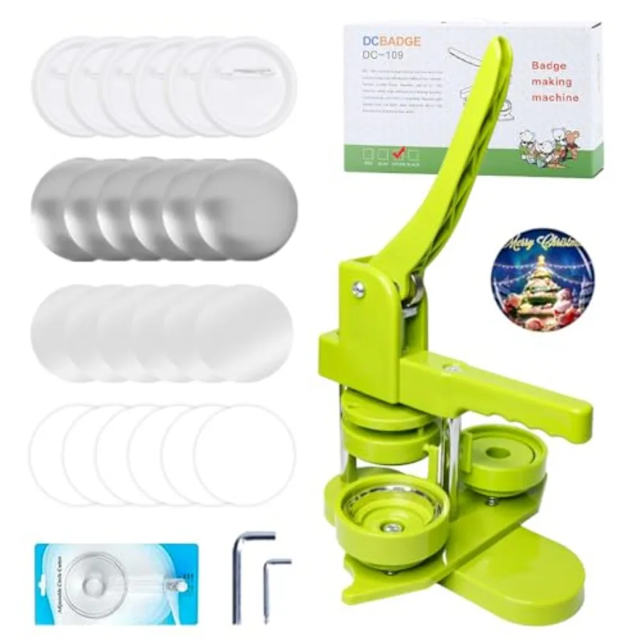 

Button Maker Machine Pin Maker Machine Kit 3rd Gen Installation-Free DIY Badge Maker Button Press Machine with Free Button Part