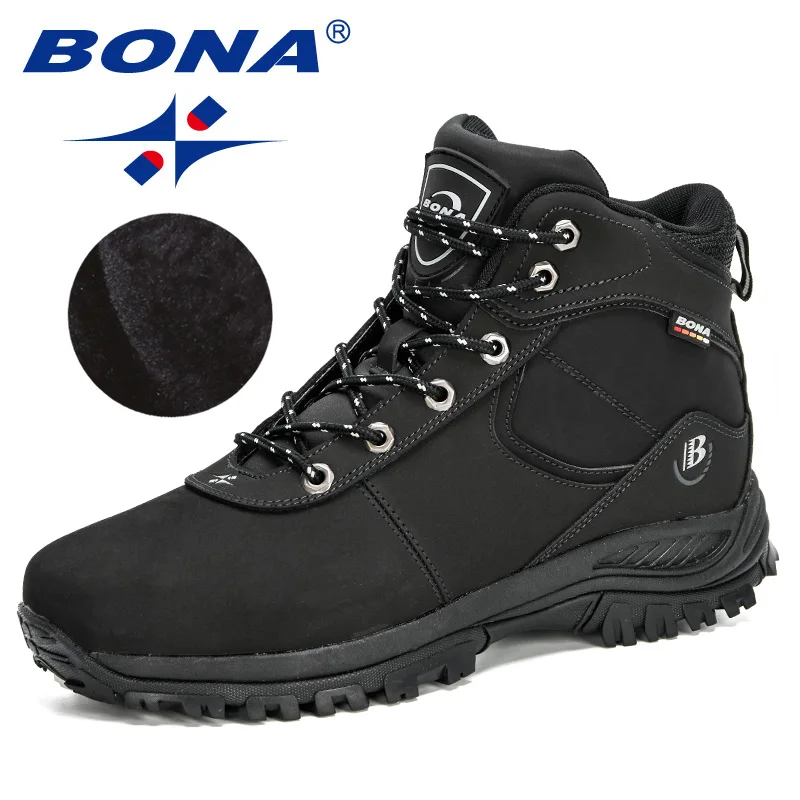 BONA 2023 New Arrival Outdoor Hiking Boots Men Winter Shoes Walking Climbing Shoes Man Mountain Sport Boots Masculino Trendy