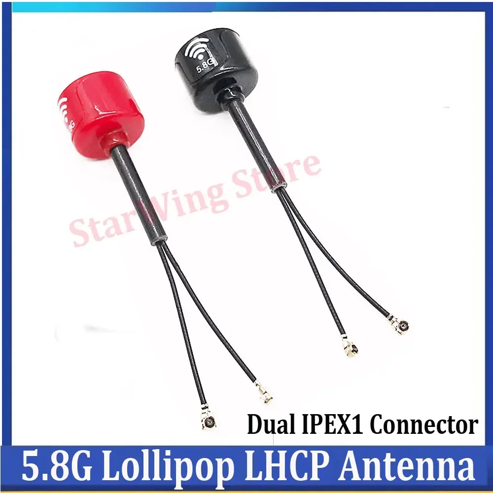 

2PCS 5.8G Lollipop LHCP Antenna High Gain 3Dbi IPEX1 Connector for DJI O3 Air Unit FPV System Racing Drone